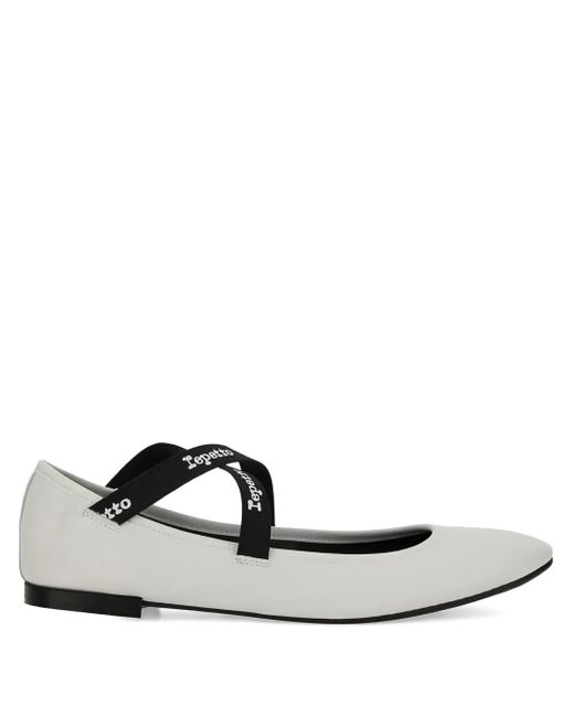 Bailarinas con tiras cruzadas Repetto de color White