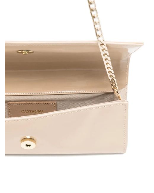 Castagna White Chain-Strap Shoulder Bag