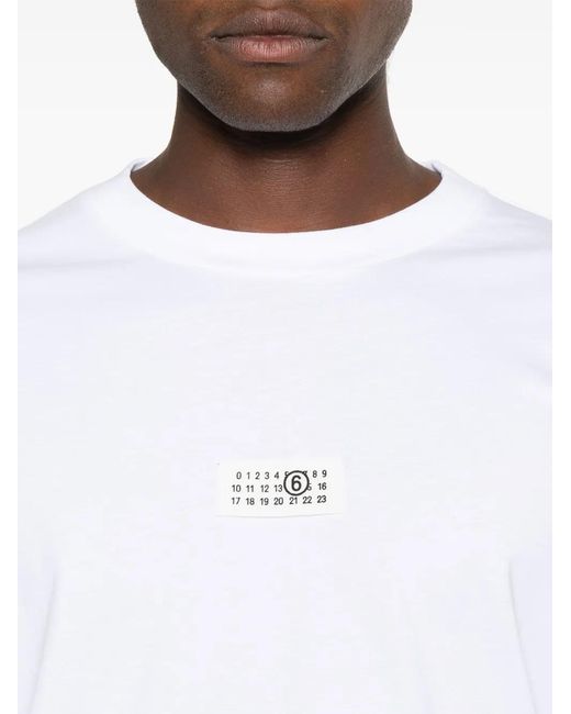 MM6 by Maison Margiela White Cotton T-Shirt for men