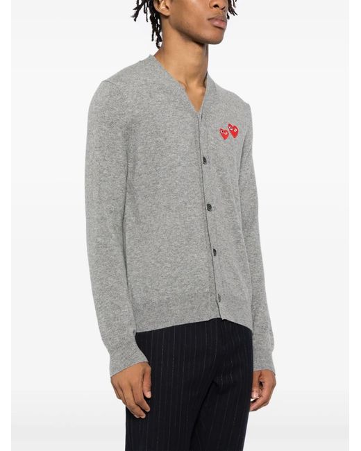 COMME DES GARÇONS PLAY Gray Wool Cardigan