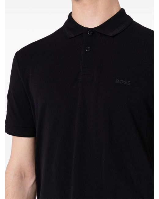 Boss Poloshirt mit Logo-Stickerei in Black für Herren