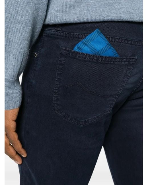 Jacob Cohen Blue Logo-Patch Slim-Fit Jeans for men