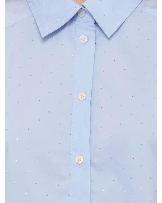 Emme Blue Rhinestone-Embellished Long-Sleeve Shirt