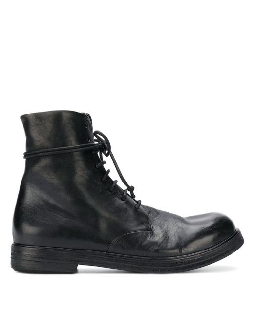 Marsèll Leather Lace-up Combat Boots in Black for Men - Lyst