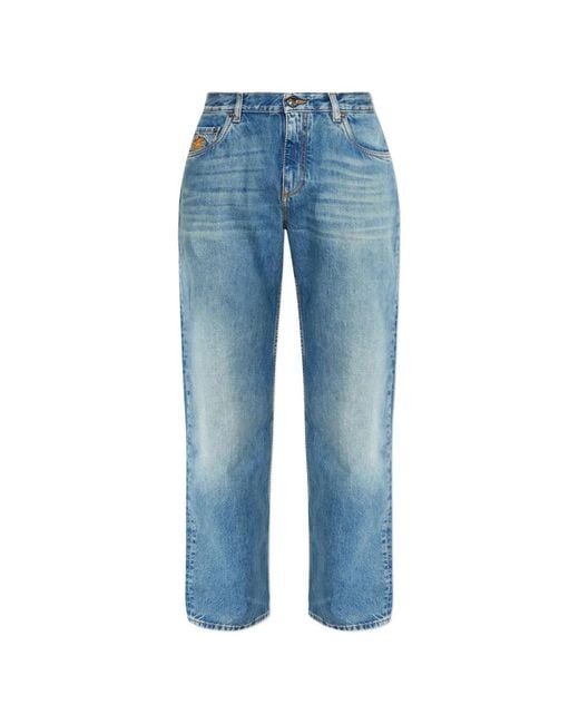 Etro Blue Logo-Appliqué Jeans for men