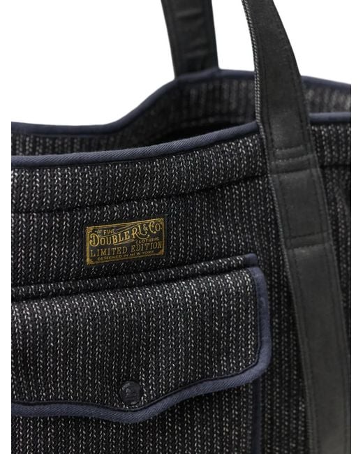 RRL Black Browns Pocket Tote Bag for men