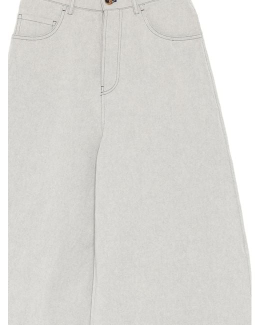 Forme D'expression White Rounded Five-Pocket Jeans