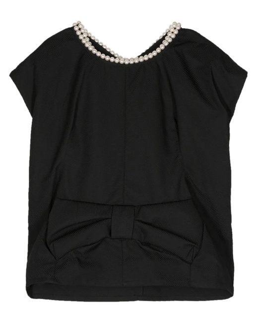 Junya Watanabe Black Bow-Detail Sleeveless Top