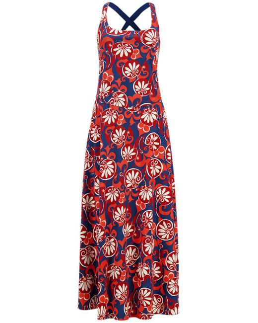 Vestido largo con estampado floral LaDoubleJ de color Red