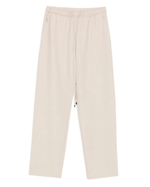 Pantalones rectos con cordones Antonelli de color White