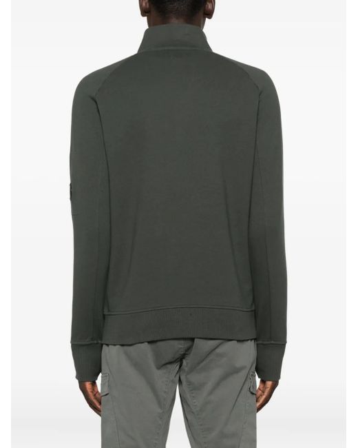 C P Company Green High Half-Zip Neck Sweatshirt for men