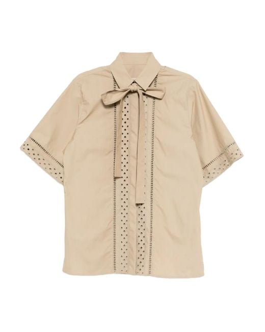 Chemise À Broderies Elie Saab en coloris Natural