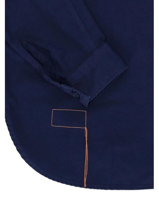 Fortela Blue Button-Fastening Cotton Shirt for men