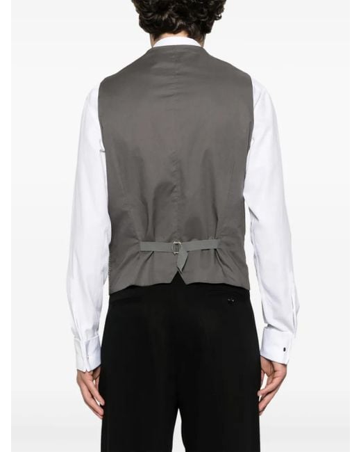 Tagliatore Gray Cotton Waistcoat for men