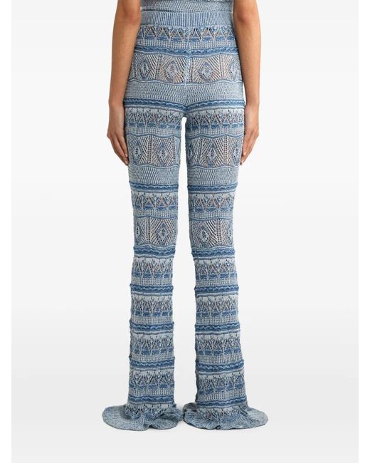 Pantalones Acampanados De Ganchillo Etro de color Blue