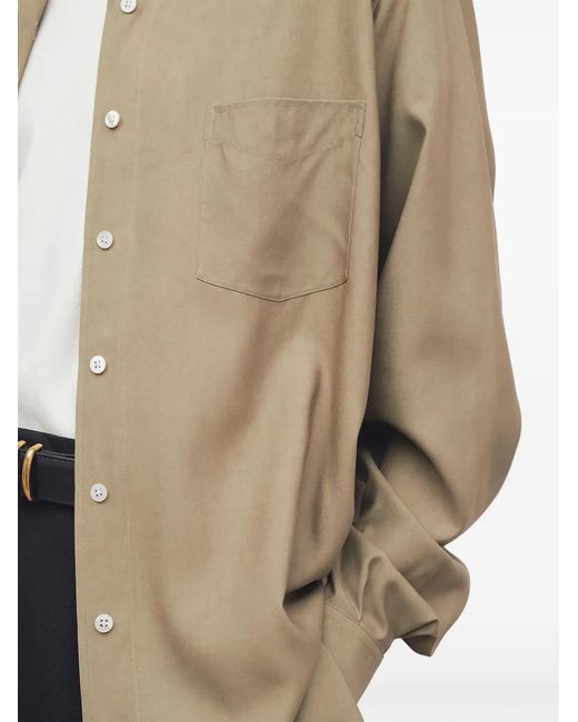 The Row Brown Silk Shirt