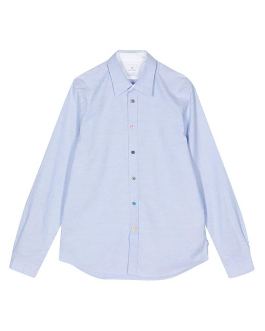PS by Paul Smith Blue Organic-cotton Long-sleeve Shirt for men