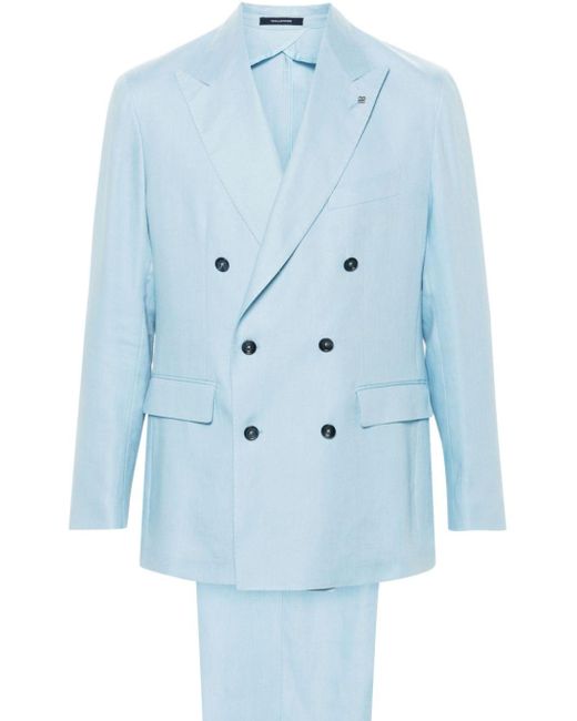 Costume à veste à boutonnière croisée Tagliatore pour homme en coloris Blue