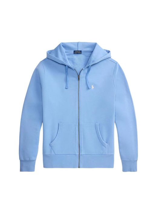 Polo Ralph Lauren Blue Logo-Embroidered Zip-Up Hoodie for men