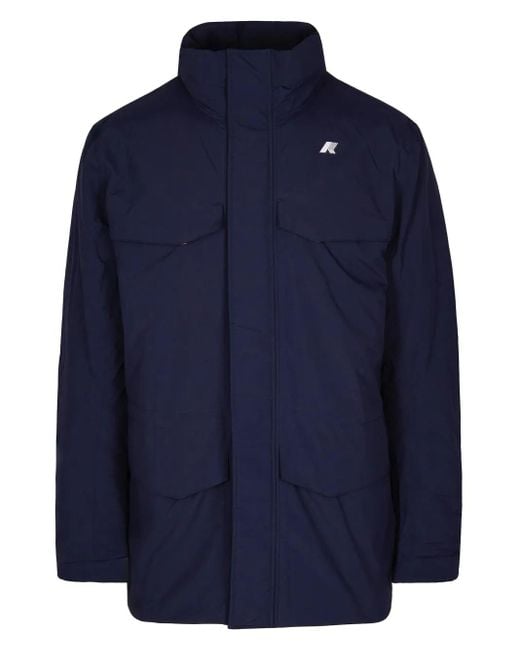 K-Way Blue Flap-Pocket Zip-Fastening Jacket for men