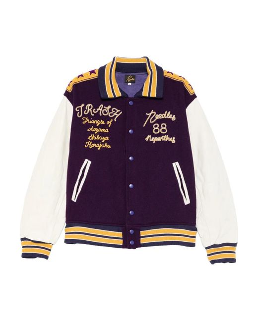Needles Purple Embroidered Letter Jacket