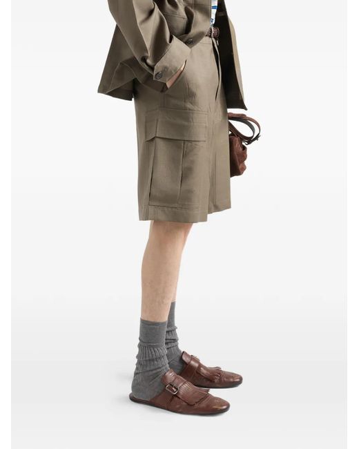 Prada Gray Mohair And Wool Bermudas for men