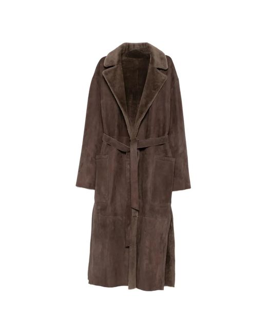 Manzoni 24 Brown Belted Pocket Coat