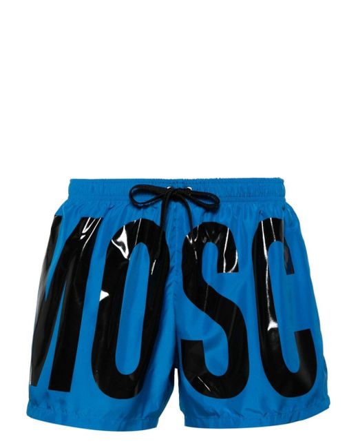 Moschino Zwembroek Met Logo-applicatie in het Blue voor heren