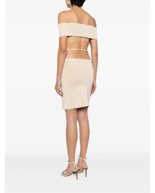 Jacquemus Natural La Robe Cubista Short Dress