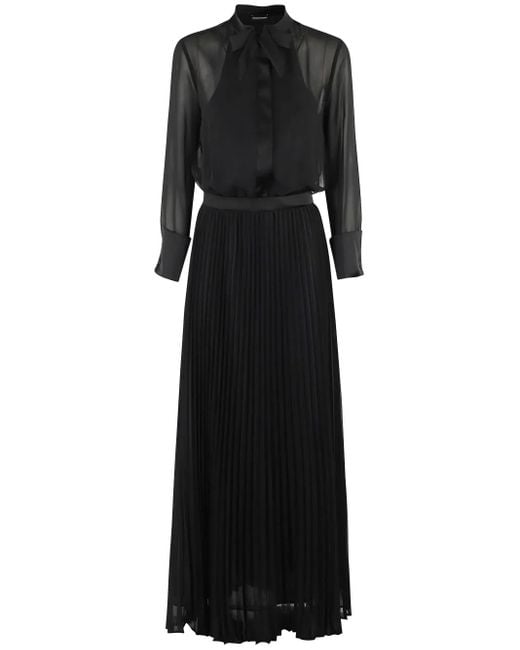 Emporio Armani ジョーゼット マキシドレス Black