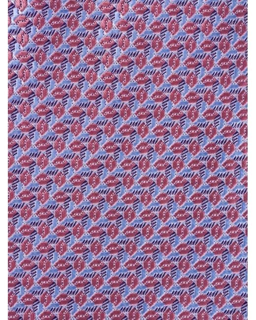 Brioni Purple Geometric-Pattern Tie for men