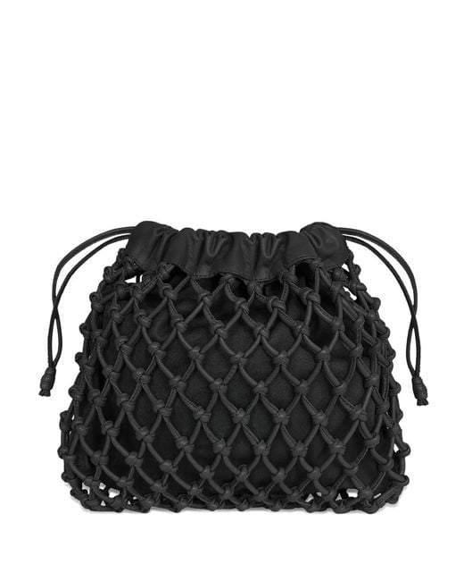 Frankie Shop Black Small Morgan Mesh-Overlay Pouch Bag