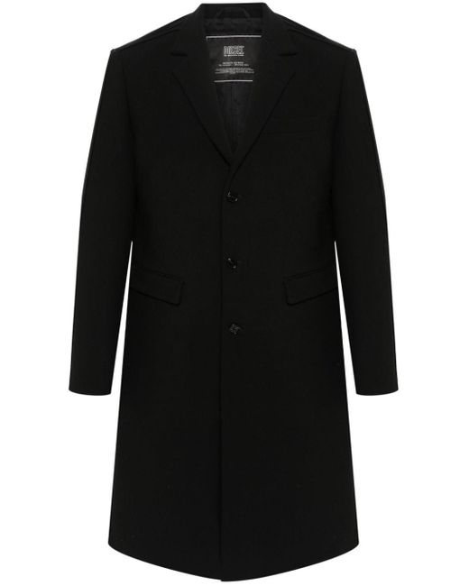 DIESEL Black J-deller Single-breasted Coat for men
