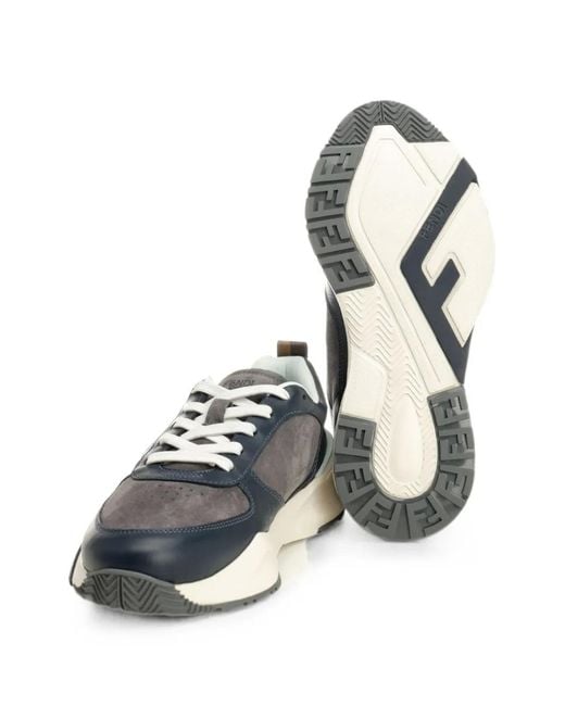 Fendi Gray Flow Low-Top Sneakers for men
