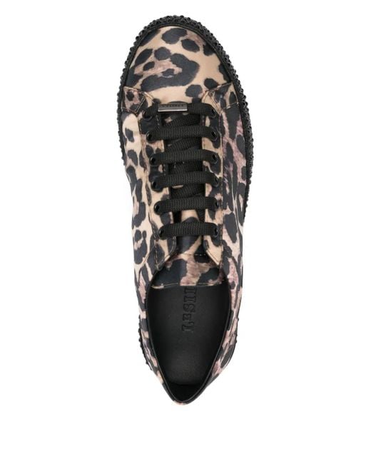 Le Silla Black Leopard-Print Sneakers