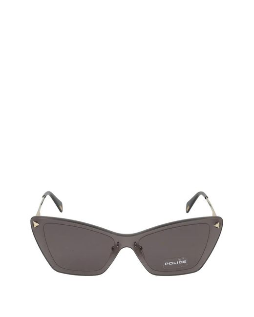 Police Gray Stud-Embellished Cat-Eye Sunglasses