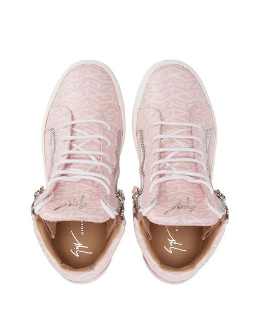 Giuseppe Zanotti Pink Kriss Monogram Sneakers