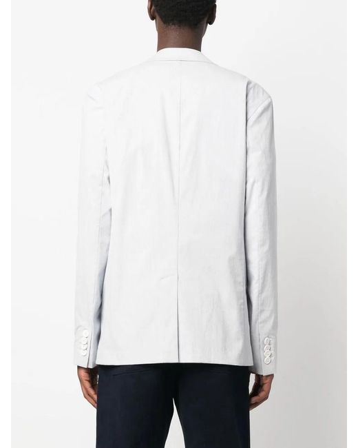 Orlebar Brown White Ullock Single-Breasted Seersucker Blazer for men