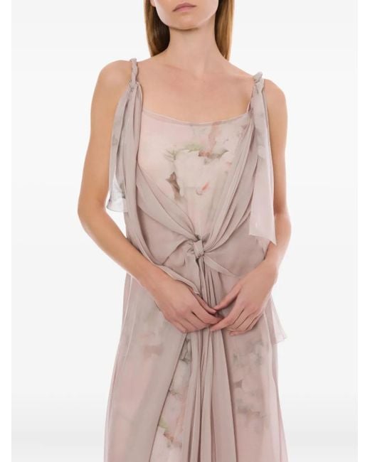 Alberta Ferretti Floral-print Silk Dress Pink