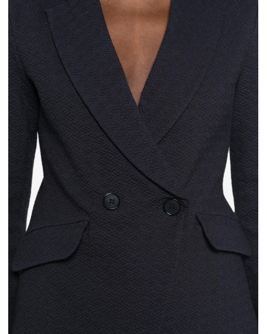 Emporio Armani Blue Cotton Single-Breasted Jacket