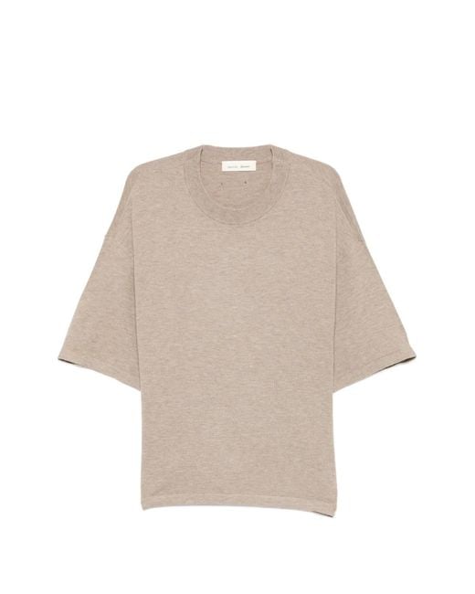 Fear Of God Natural Logo-Patch Drop-Shoulder T-Shirt