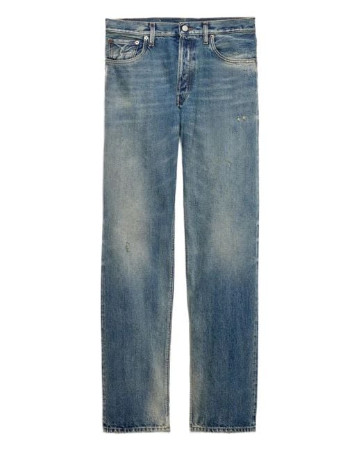 Prada Blue Logo-Patch Jeans for men