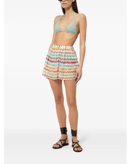 Missoni White Zigzag Elasticated Shorts