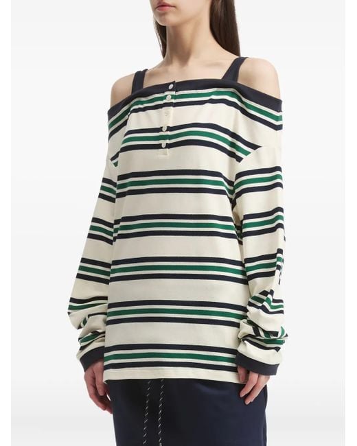 B+ AB Black Off-Shoulder Striped Top