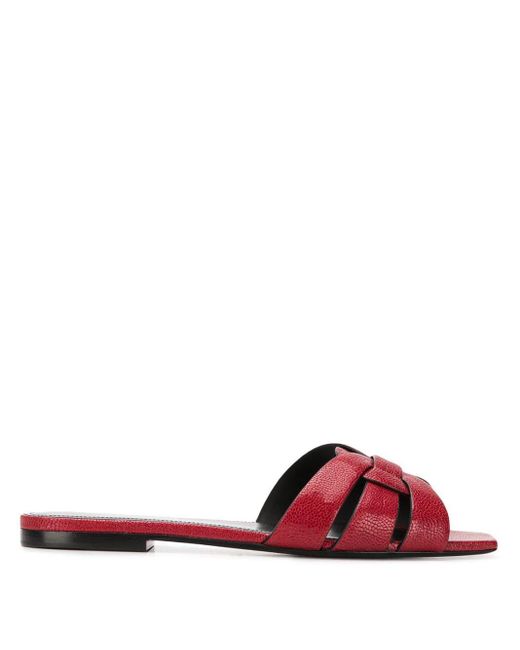 tribute flat sandals in smooth leather