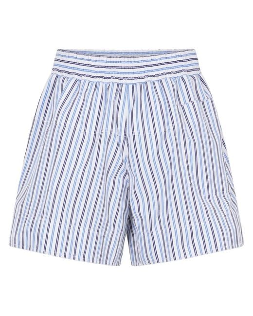 Rabanne Blue Poplin Cotton Shorts
