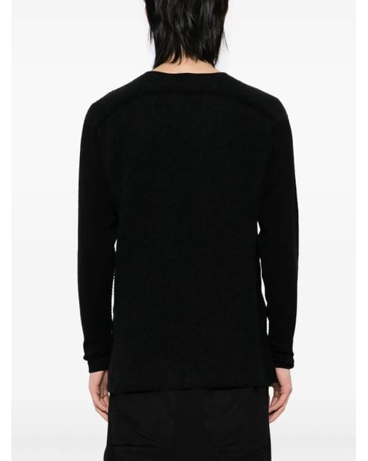 Label Under Construction Black Crew-Neck Jumper for men
