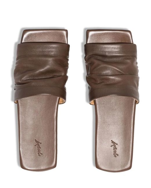 Marsèll Brown Tavola Ruched Flat Sandals