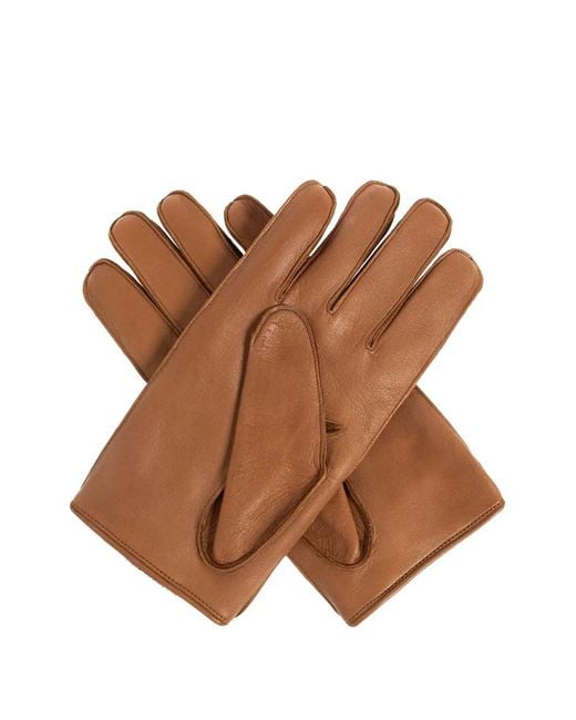 Giorgio Armani Brown Cutout Gloves for men