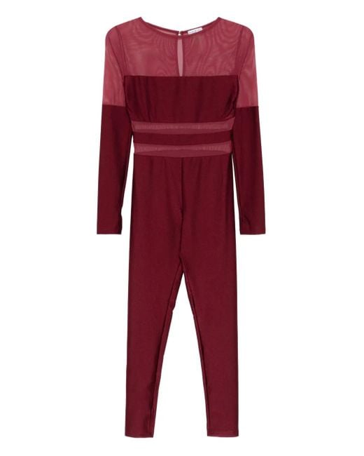 Mazzei Red Jumpsuit mit Mesh-Einsätzen